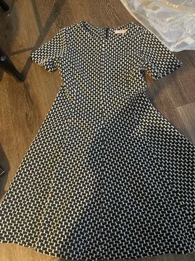 Hutch Black and White Geometric Midi Dress